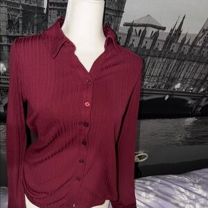 Philosophy Burgundy Button-Down Shirt